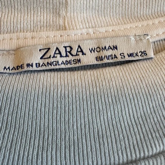 Zara Woman Mock Neck Long Sleeve Top - White  (Slim Fit) - Picture 2 of 2